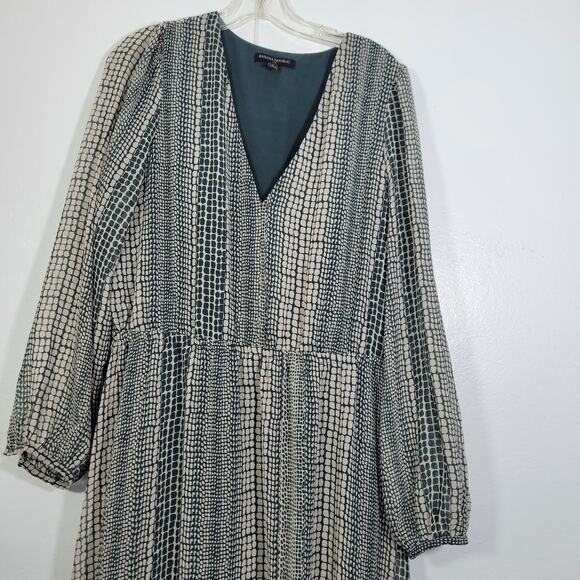 Banana Republic Women's Flounce Hem Green Maxi Dress Size L  102125-1232 - Picture 4 of 8